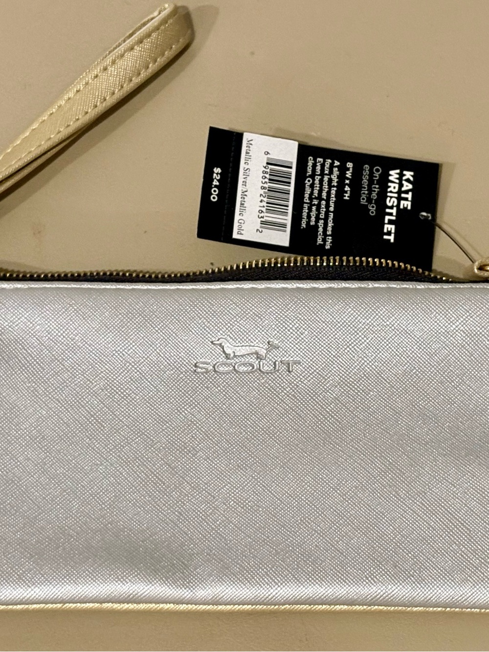 Scout Metallic Silver Kate Wristlet